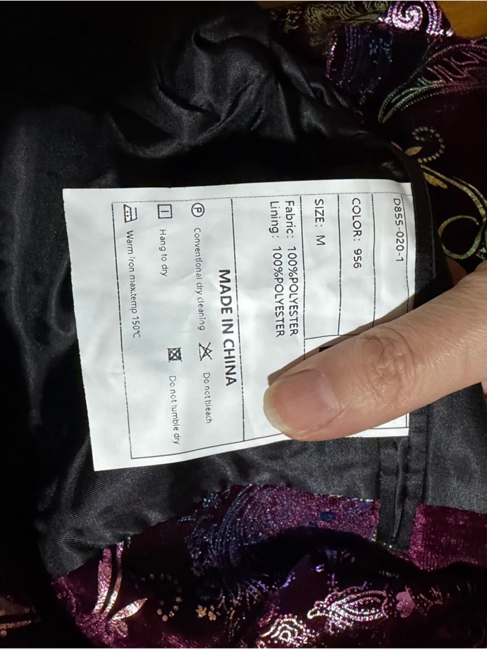 Mens Velvet Iridescent Paisley Blazer in Deep Purple - Picture 8 of 8